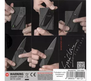 SINCLAIR - CARDSHARP 2, schwarz - Klinge schwarz